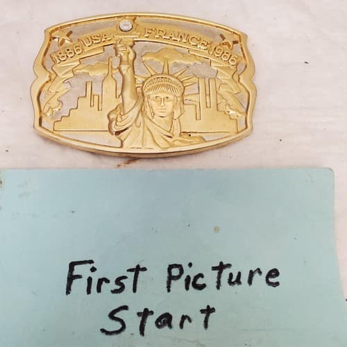 Statue of Liberty Diamond 1886 USA France 1986 Limited Edition Belt Buckle - Image 1