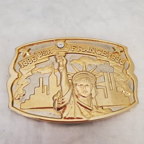 Statue of Liberty Diamond 1886 USA France 1986 Limited Edition Belt Buckle - Thumbnail 2