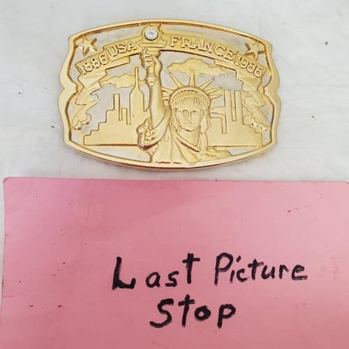 Statue of Liberty Diamond 1886 USA France 1986 Limited Edition Belt Buckle - Thumbnail 4