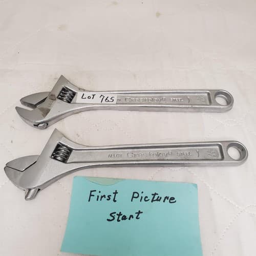 Lot of 2 Crescent Alloy Crestoloy 10" Adjustable Wrench Tools Set LOT-765 - Image 1