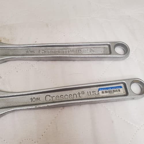 Lot of 2 Crescent Alloy Crestoloy 10" Adjustable Wrench Tools Set LOT-765 - Thumbnail 3