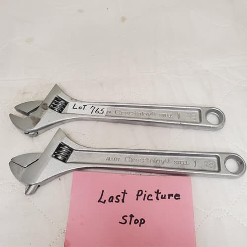 Lot of 2 Crescent Alloy Crestoloy 10" Adjustable Wrench Tools Set LOT-765 - Thumbnail 5