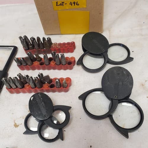 Lot of Screwdriver Bits and Magnifying Tools - Thumbnail 2