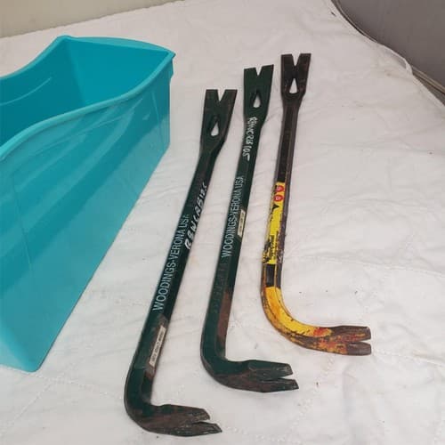 Lot of 3 High Leverage Gooseneck Pry Bar for Ripping and Prying LOT-226 - Image 1