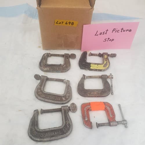 Lot of 6 Hargrave 1 1/4 Heavy Duty Metal C-Clamps Hand Tools LOT-698 - Thumbnail 9