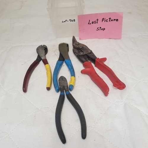 Lot of 4 Assorted Cutting Pliers Set LOT-768 - Thumbnail 7
