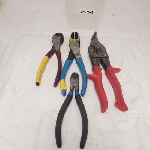 Lot of 4 Assorted Cutting Pliers Set LOT-768 - Image 1