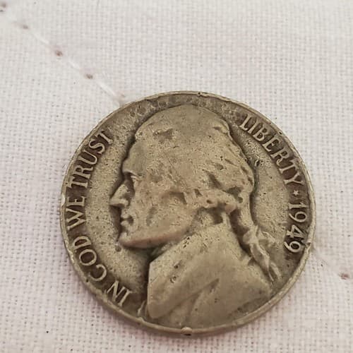Vintage 1949 Jefferson Nickel U.S. 5¢ Coin Collector’s American Currency - Thumbnail 2