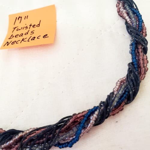 17" Multi-Strand Twisted Beads Necklace - Thumbnail 3