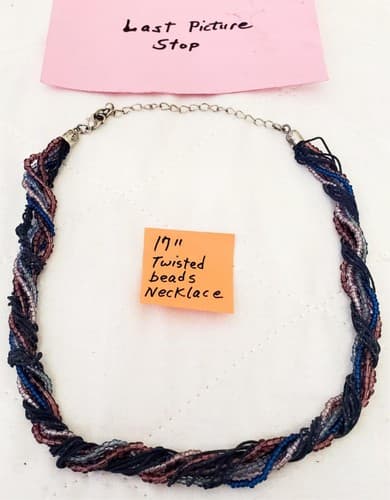 17" Multi-Strand Twisted Beads Necklace - Thumbnail 4