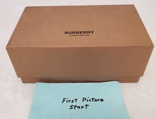 Burberry Brown Leather Sunglasses Case with Microfiber Cloth - Image 1