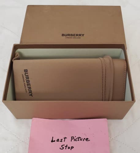 Burberry Brown Leather Sunglasses Case with Microfiber Cloth - Thumbnail 7