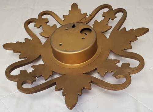 Vintage Syroco 8-Day Wall Clock Ornate Gold Mid-Century Baroque Style USA - Thumbnail 4