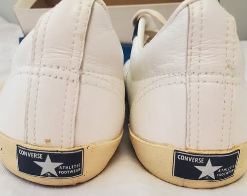 Vintage Women’s White Navy LTO Leather Converse Tennis Shoes Size 8.5M - Thumbnail 5