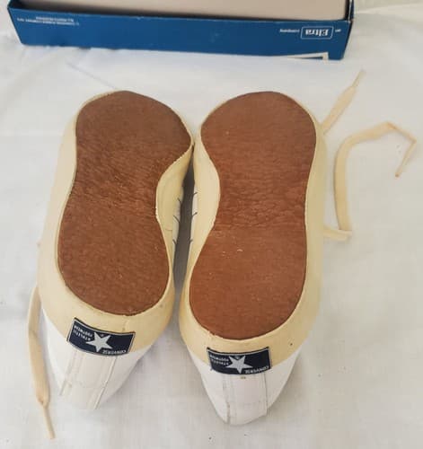 Vintage Women’s White Navy LTO Leather Converse Tennis Shoes Size 8.5M - Thumbnail 11