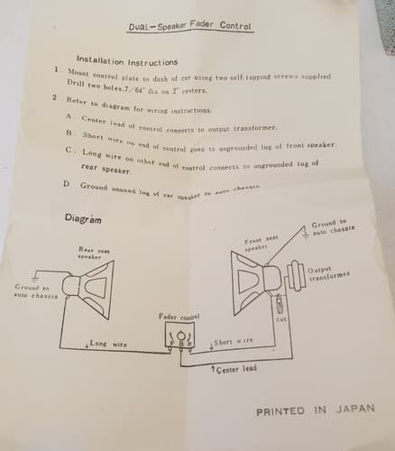 Argonne AR-319 Dual Speaker Fader Control - Thumbnail 5