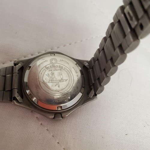 Vintage Wenger SMT Men’s Swiss Watch Black Dial, Date Display, Fresh Battery - Thumbnail 2