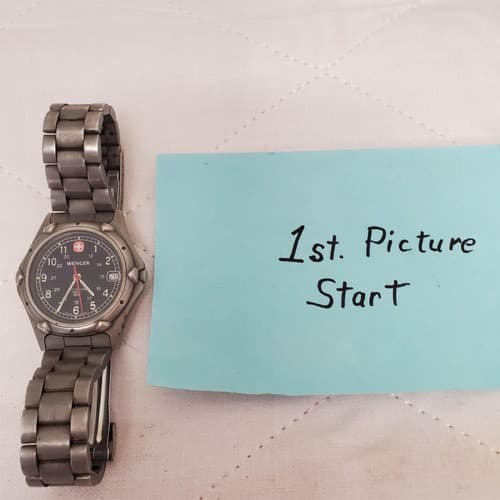 Vintage Wenger SMT Men’s Swiss Watch Black Dial, Date Display, Fresh Battery