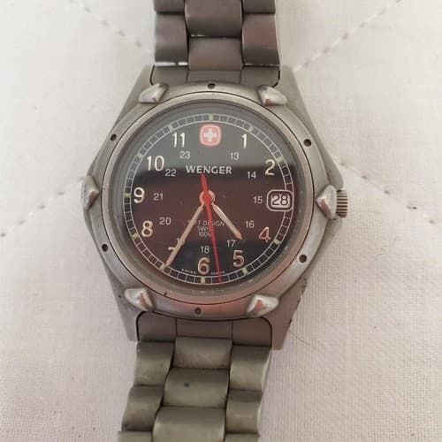 Vintage Wenger SMT Men’s Swiss Watch Black Dial, Date Display, Fresh Battery - Thumbnail 6