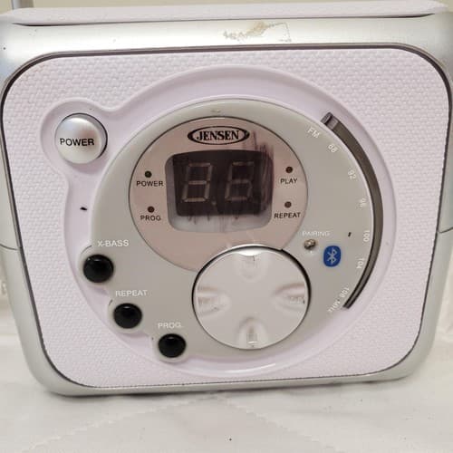 Jensen CD-555 Portable Bluetooth CD Music System Silver Aux/USB/FM Radio - Thumbnail 2