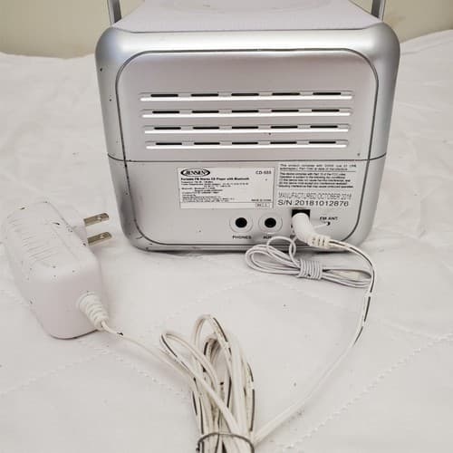 Jensen CD-555 Portable Bluetooth CD Music System Silver Aux/USB/FM Radio - Thumbnail 5