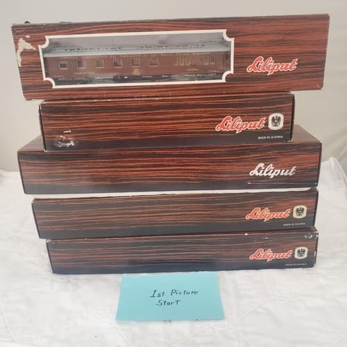 Lot of 5 piece Liliput 9101 HO Gauge Prussian T9.3 Steam Locomotive Green Livery - Thumbnail 2