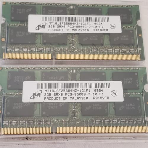 Lot of 2 MT16JSF25664HZ-1G1F1 Micron 2GB PC3-8500S-7-10-F1 Compatible Memory RAM - Thumbnail 2