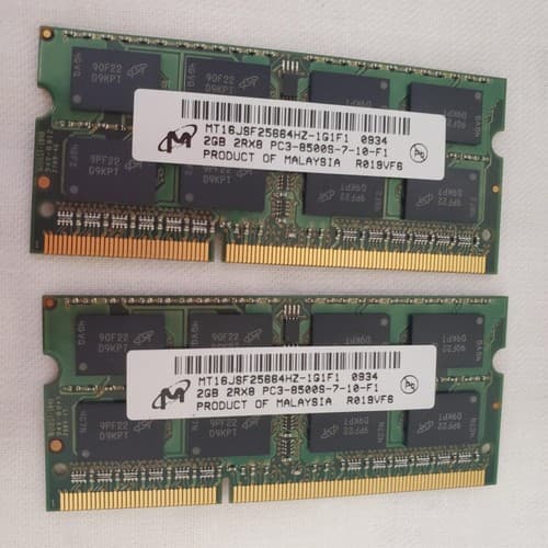 Lot of 2 MT16JSF25664HZ-1G1F1 Micron 2GB PC3-8500S-7-10-F1 Compatible Memory RAM - Thumbnail 5