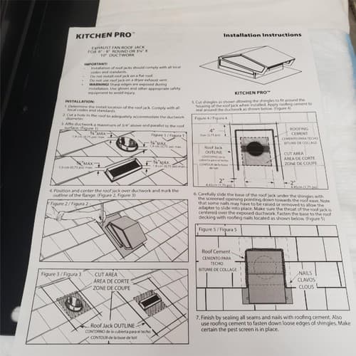 TopShield Kitchen Pro Roof Jack TSKV68 Black Vent Cover Round Ductwor - Thumbnail 2