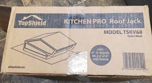 TopShield Kitchen Pro Roof Jack TSKV68 Black Vent Cover Round Ductwor - Thumbnail 8