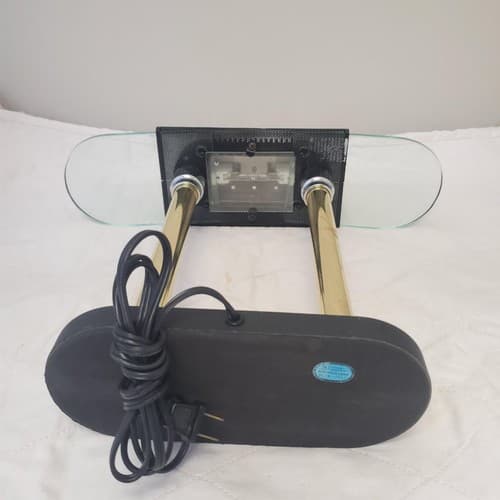 Vintage Portable Brass and Black Halogen Desk Lamp P - Thumbnail 6