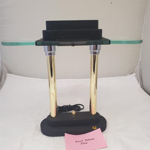 Vintage Portable Brass and Black Halogen Desk Lamp P - Thumbnail 7