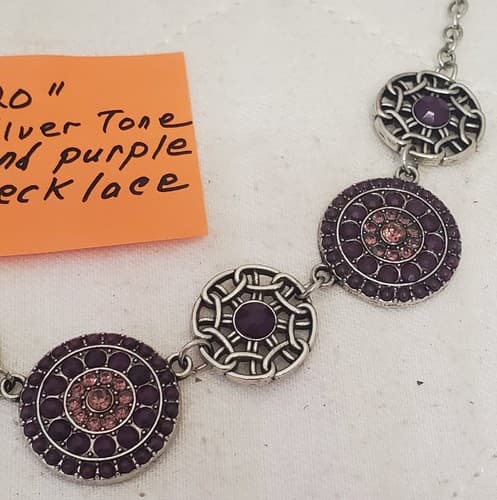 Paparazzi Vogue Garden Purple Beads Silver Tone Necklace - Thumbnail 4