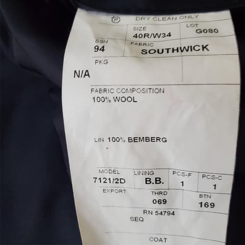 Southwick Bruce Baird Wool Blazer Sport Coat Size 40R/W34 - Thumbnail 3