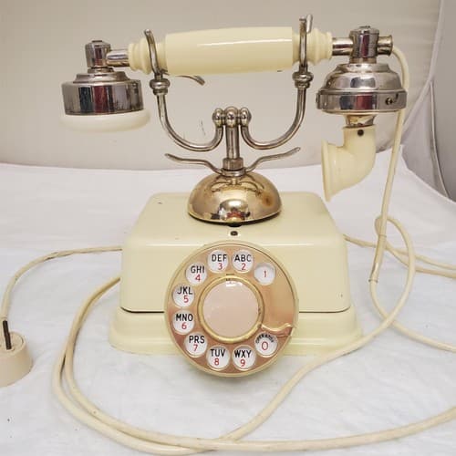 Vintage Rotary Dial Fold A Fone Brass Base Table Telephone Made in Japan - Thumbnail 2