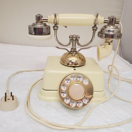 Vintage Rotary Dial Fold A Fone Brass Base Table Telephone Made in Japan - Thumbnail 3