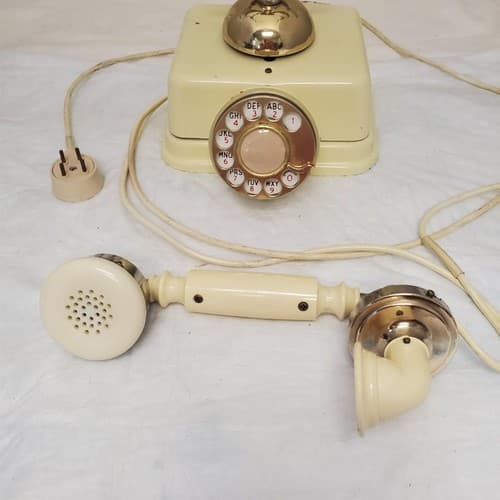 Vintage Rotary Dial Fold A Fone Brass Base Table Telephone Made in Japan - Thumbnail 4