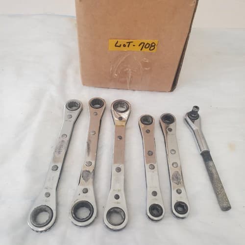 Lot of 6 Double Box End Ratcheting Wrench LOT-708 - Image 1
