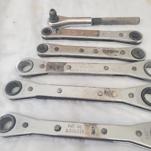 Lot of 6 Double Box End Ratcheting Wrench LOT-708 - Thumbnail 6