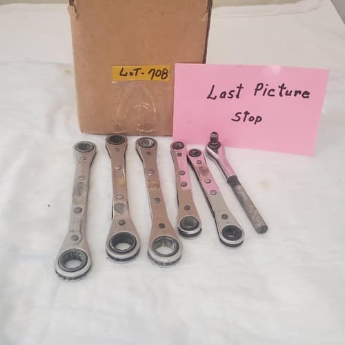 Lot of 6 Double Box End Ratcheting Wrench LOT-708 - Thumbnail 9
