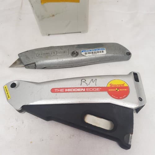 Stanley 99E Knife & Starrett Hidden Edge Utility Knife with Safety Lock LOT-653 - Image 1