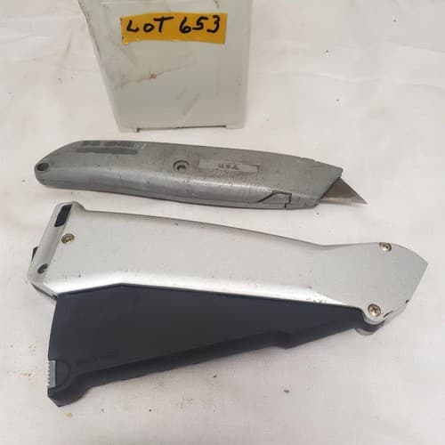 Stanley 99E Knife & Starrett Hidden Edge Utility Knife with Safety Lock LOT-653 - Thumbnail 4