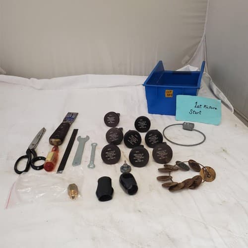 Lot of Tension Adjustment Key, Scraper Knife, Scissors & Other Tools LOT 184 - Image 1