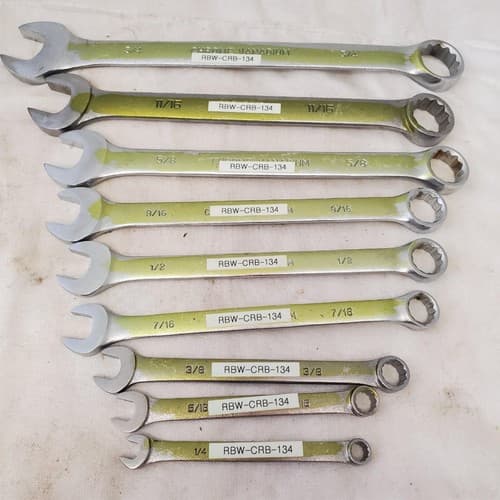 Lot of 9pcs 12 Point SAE Combination Wrench Set - LOT 469 - Thumbnail 4