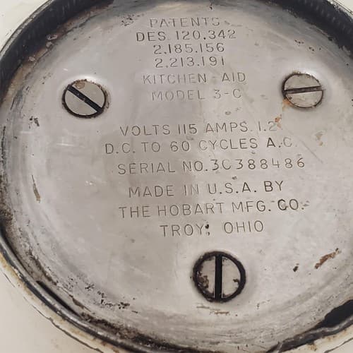 Vintage KitchenAid 3-C Stand Mixer Hobart with Attachments - Thumbnail 7