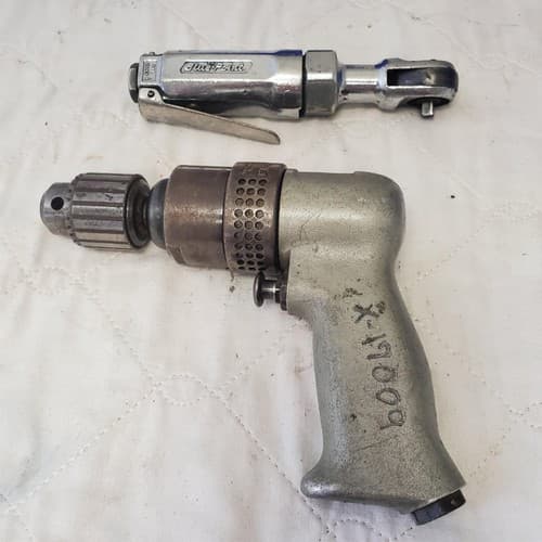 Rockwell Pneumatic Drill Air Tool & Blue Point AT200D Air Ratchet Wrench LOT-AE2 - Image 1