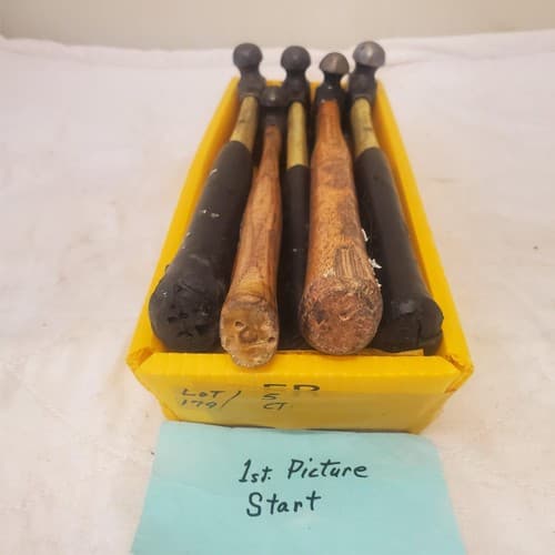 Lot of 5 Assorted Vintage Stanley Ball Peen Hammer LOT-179 - Image 1