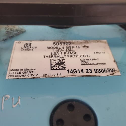 LITTLE GIANT 505902 Plug-In Utility Pump 0.17 HP 115V 10 Feet AC LOT 514 - Thumbnail 2