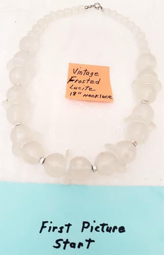 18" Vintage Frosted Lucite Necklace - Image 1