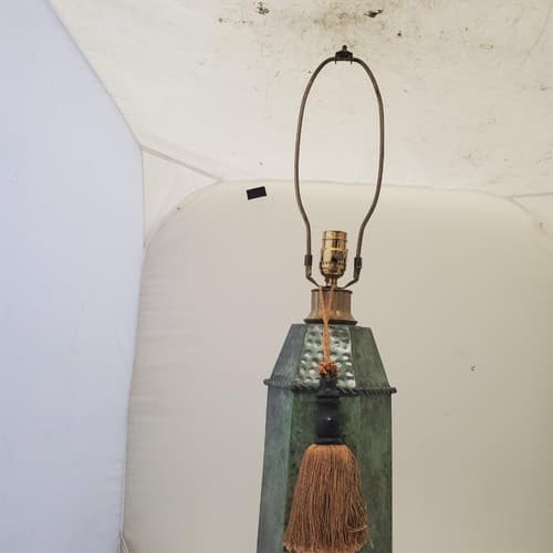 Vintage Brass Octagonal Canister Table Lamp A3 - Thumbnail 4